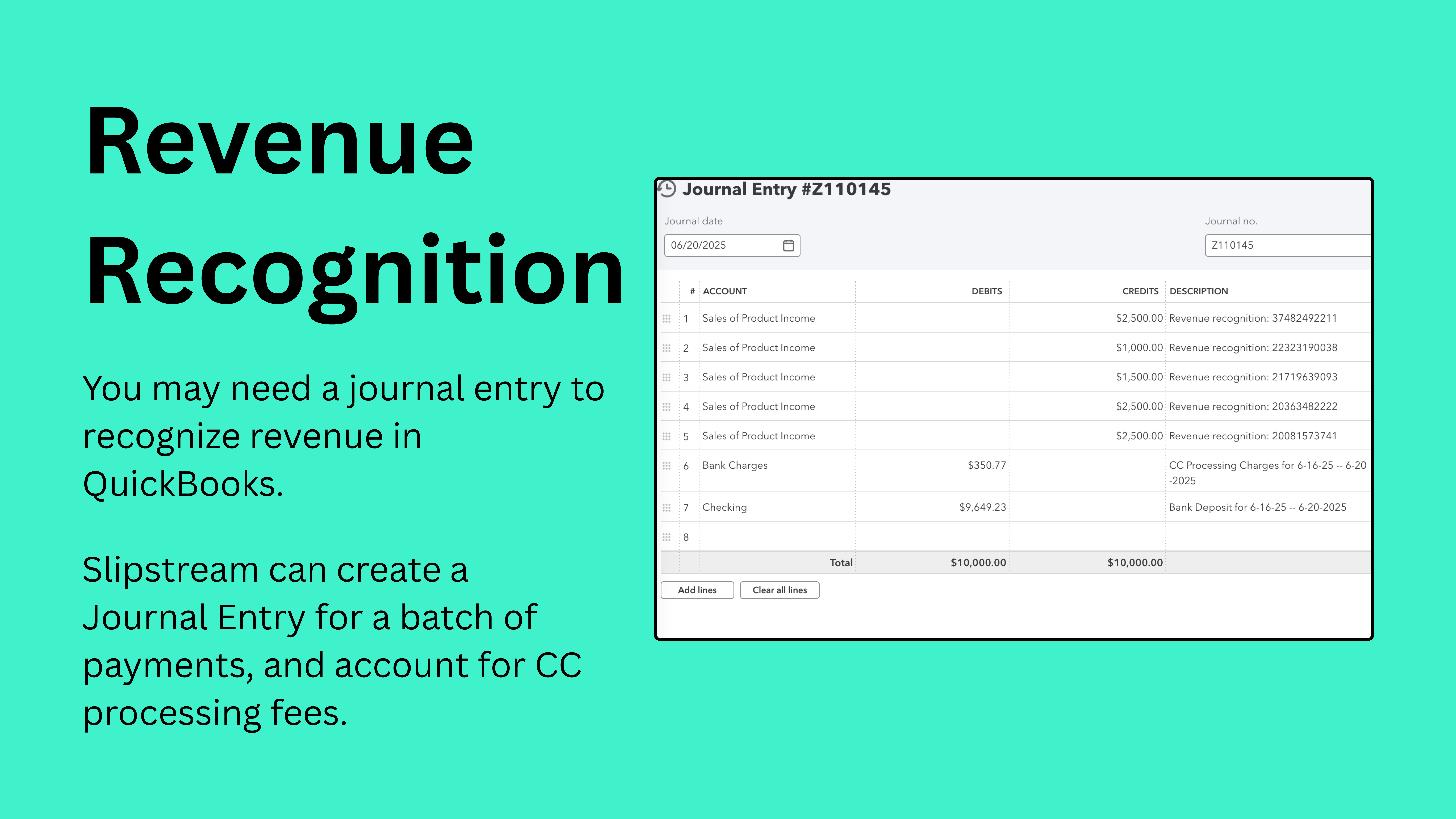 revenue recognition entries